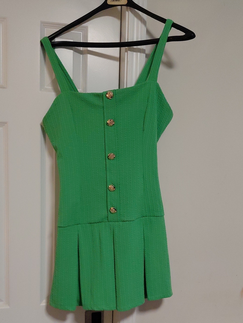 Green Button-Front Knit Sundress